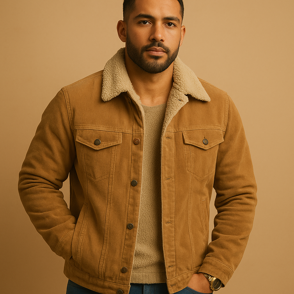 Mens Corduroy Jacket Modern Fit Casual Style