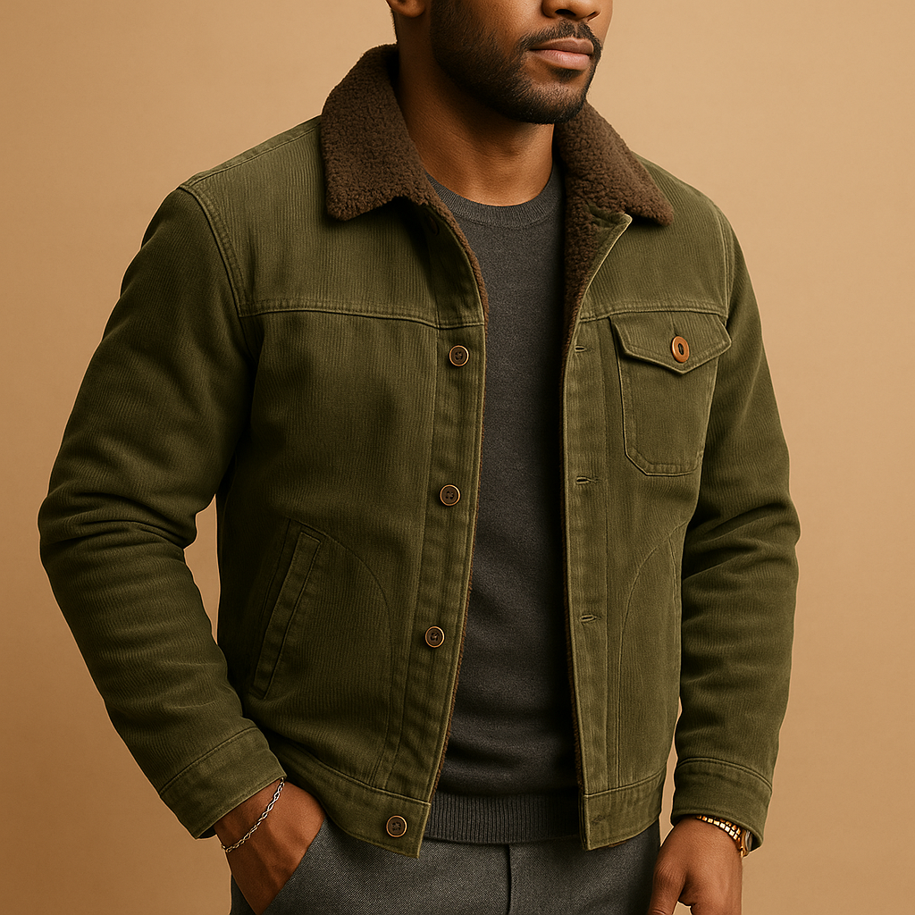 Mens Corduroy Jacket Modern Fit Casual Style