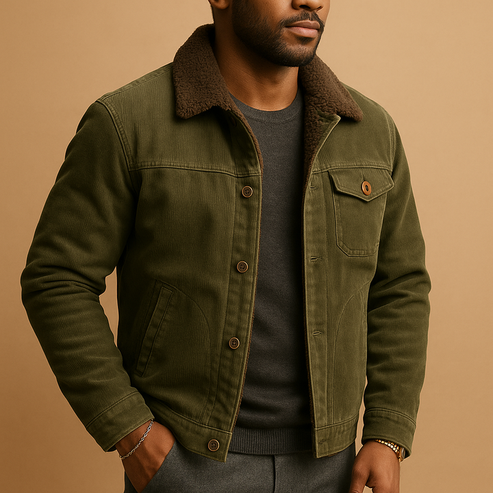 Mens Corduroy Jacket Modern Fit Casual Style