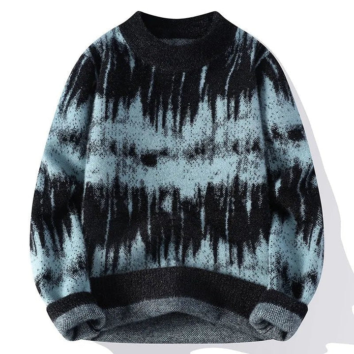 Mens Crew Neck Sweater Tie Dye Casual Fit