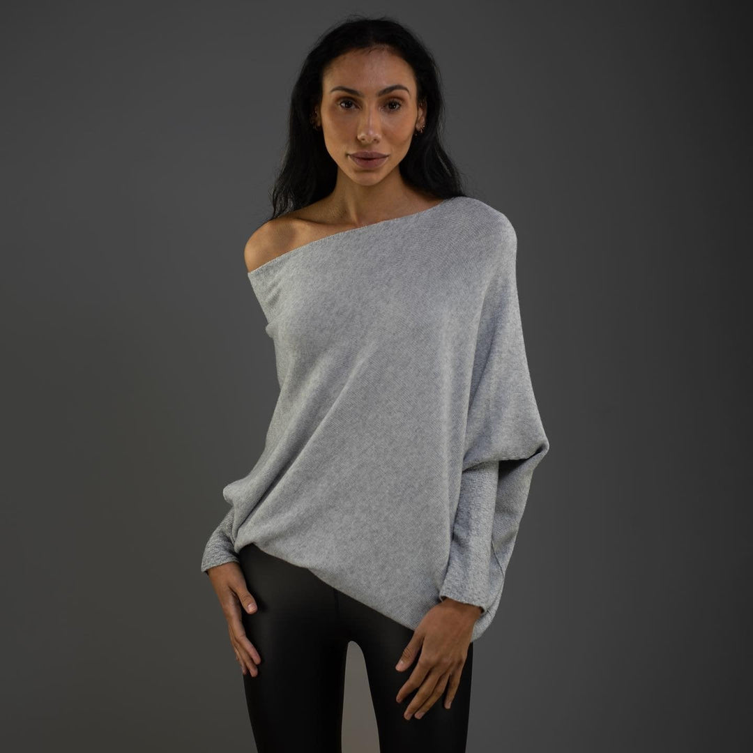 Womens Asymmetrical Sweater Cashmere Blend Comfortable Fit
