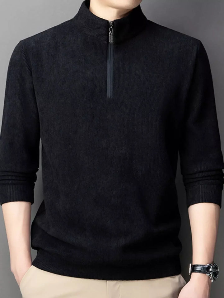 Mens Big and Tall Corduroy Zipper Sweatshirt Relaxed Fit