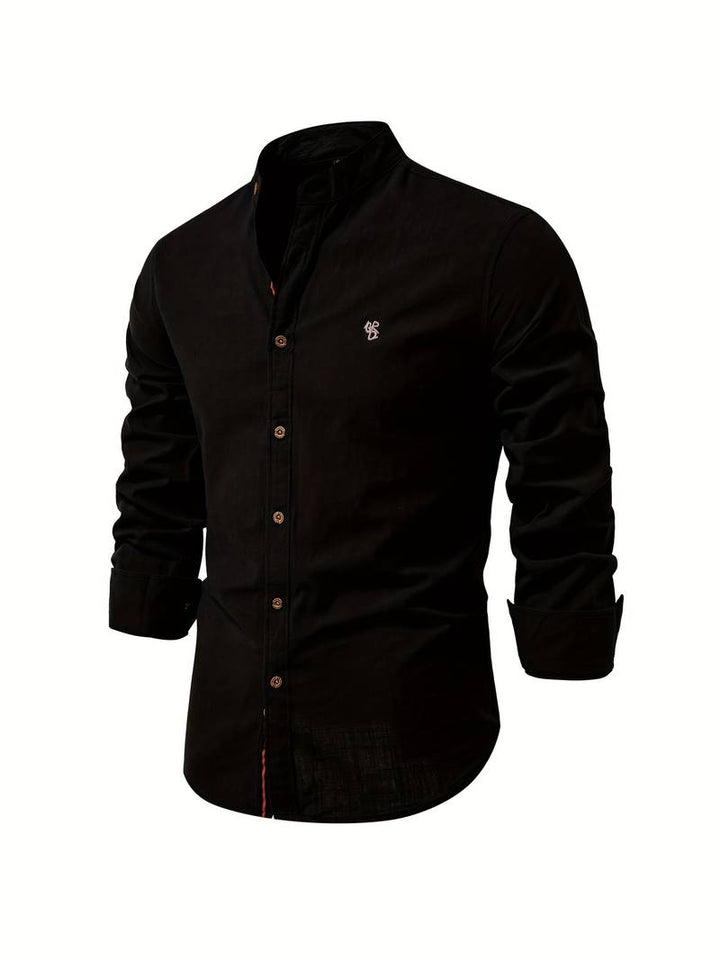 Mens Long-Sleeve Button-Down Shirt Cotton Regular Fit