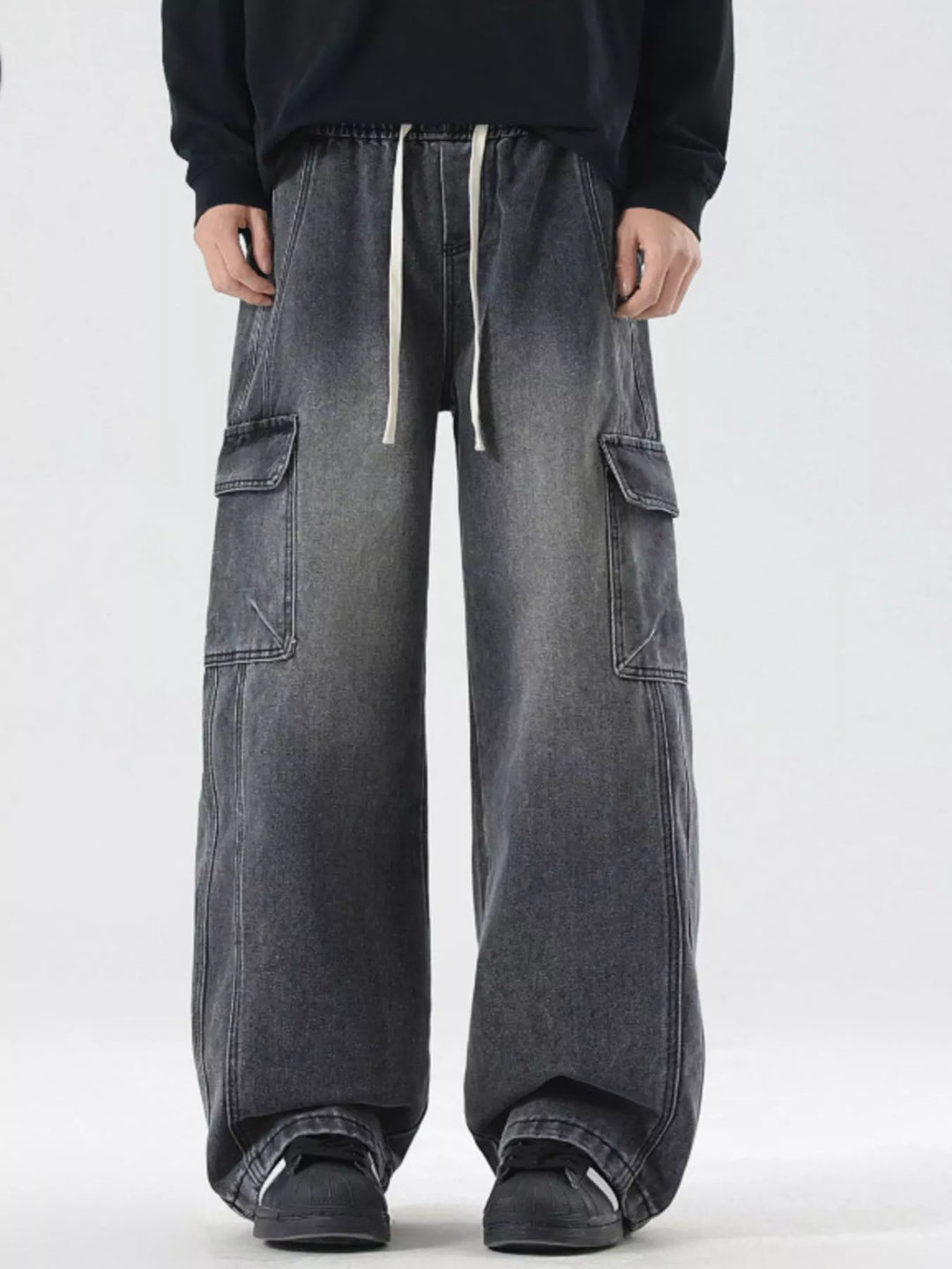 Mens Cargo Pants Relaxed Fit Elastic Waistband - BritishMode