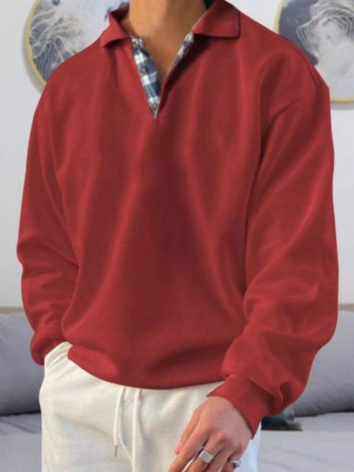 Mens Polo Shirt Long Sleeve Classic Fit