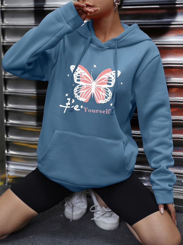 Womens Hoodie Cotton Loose Fit Graphic Pocket - BritishMode