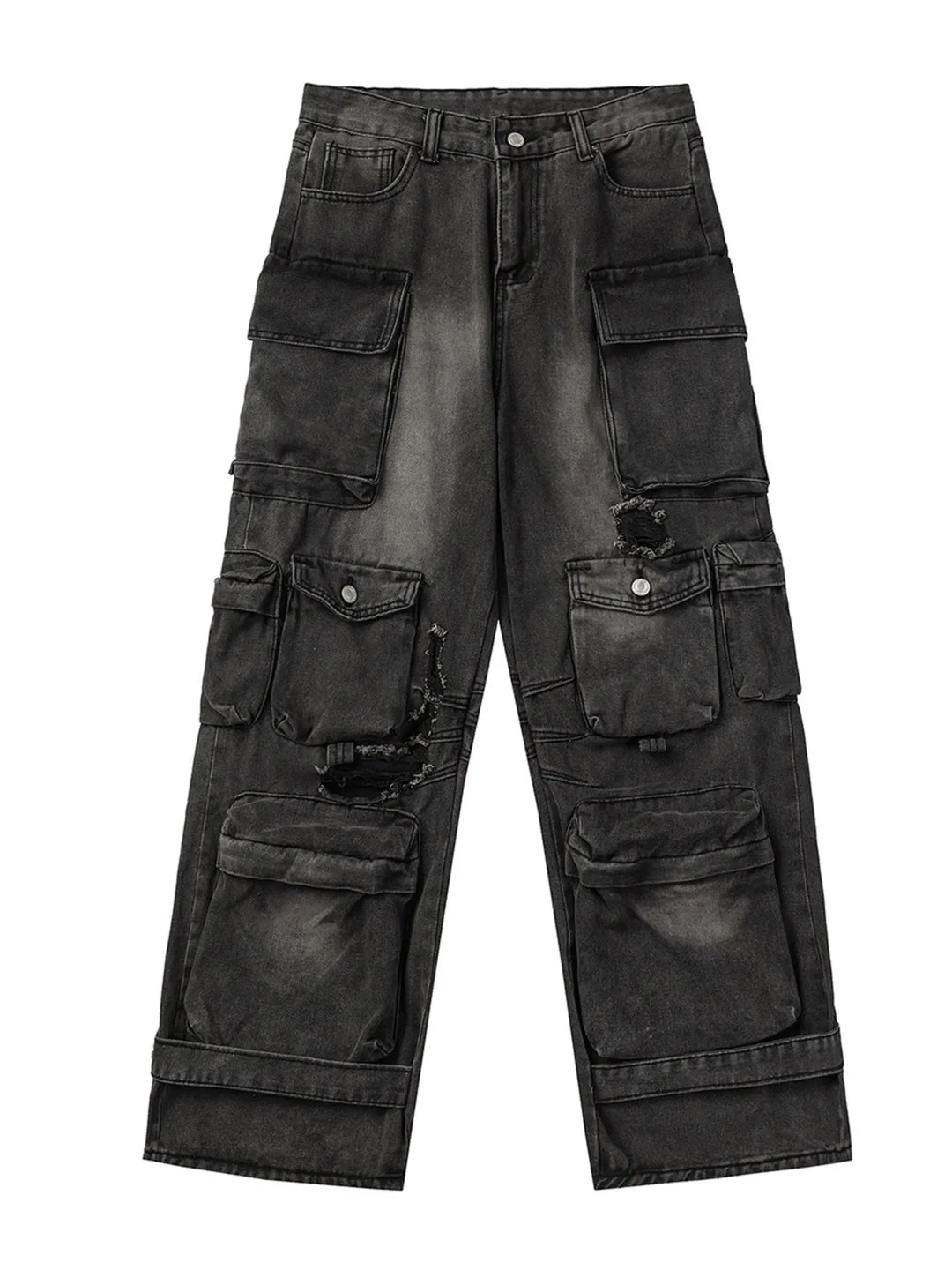 Mens Cargo Pants Rugged Relaxed Fit Multiple Pockets - BritishMode