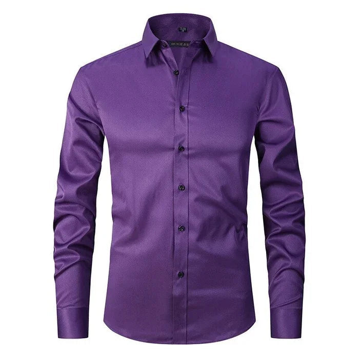 Mens Casual Button-Down Shirt Classic Fit Cotton