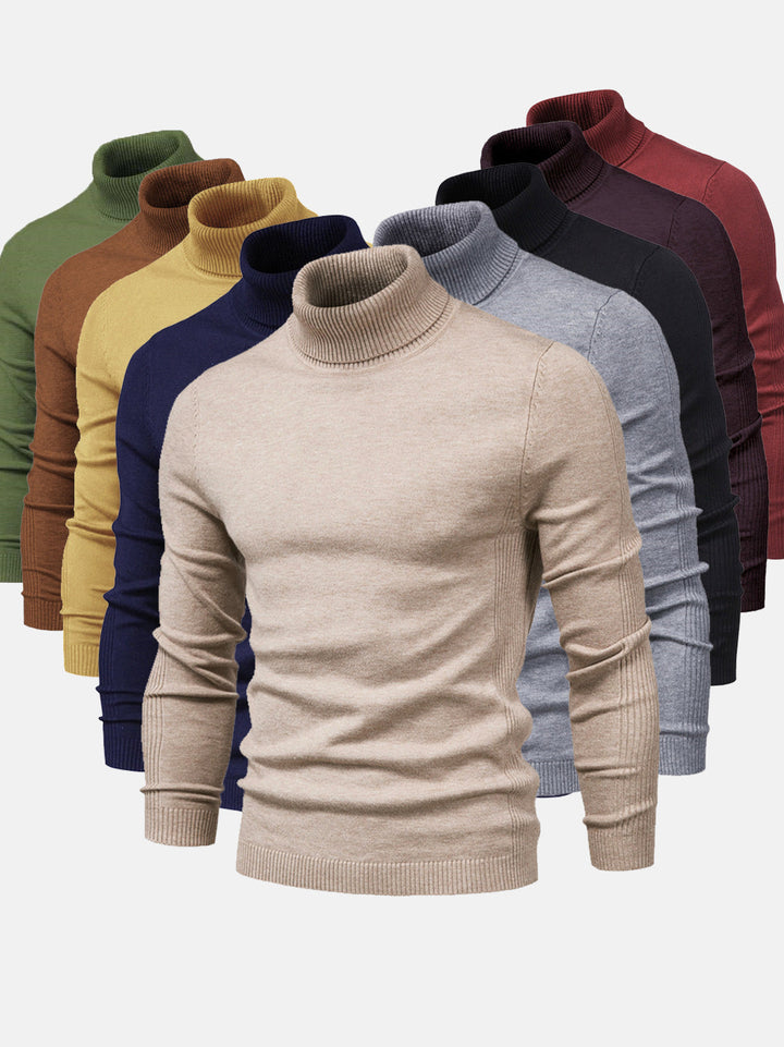 Mens Turtleneck Sweater Machine Washable Knit