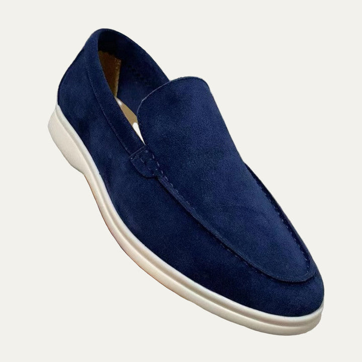 Mens Suede Platform Loafers Slip-On Modern Style