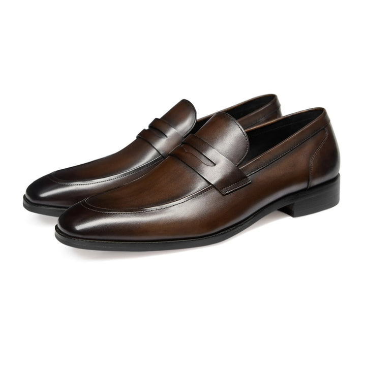 Mens Penny Loafers Leather Classic Slip-On