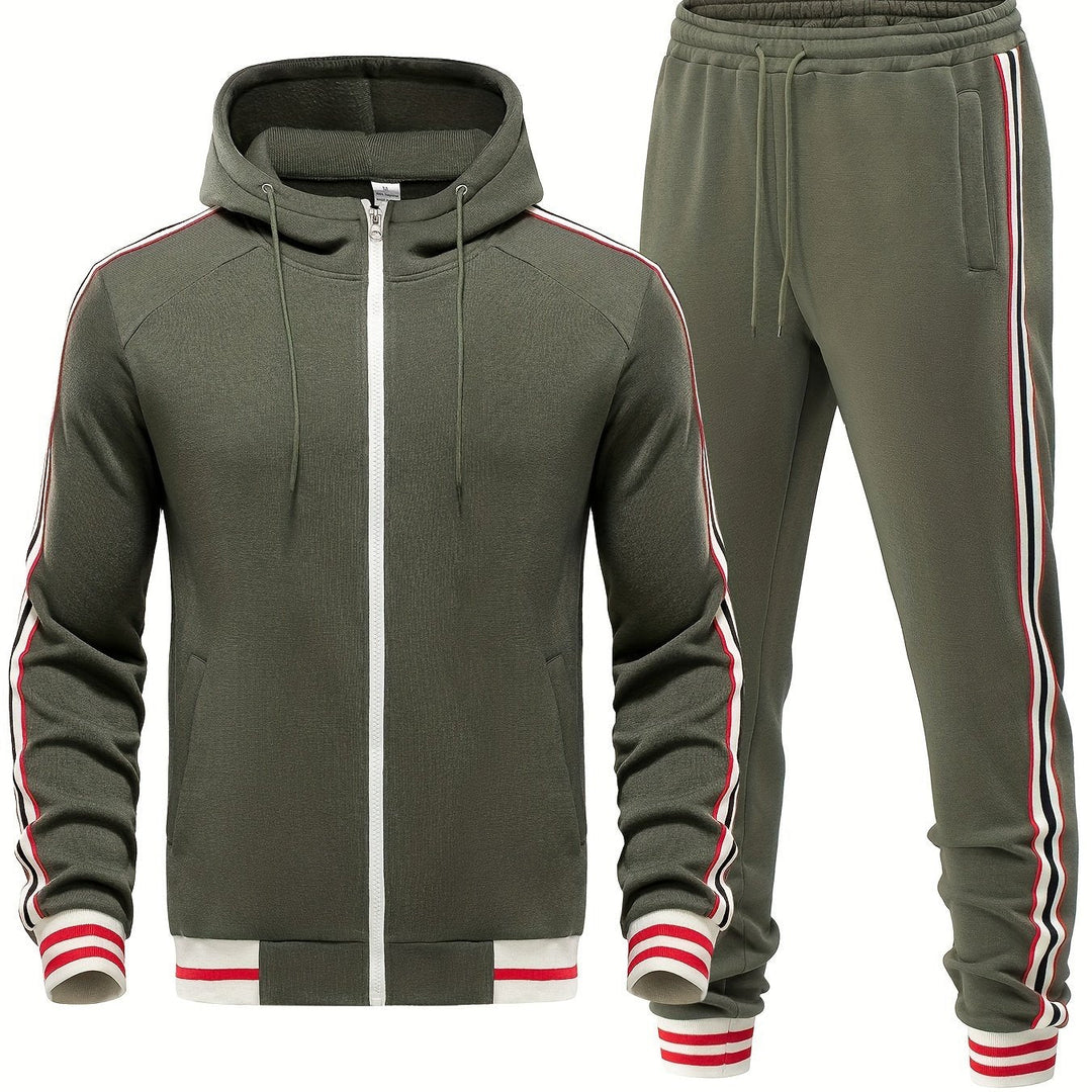 Mens Tracksuit Set Hooded Athletic Fit