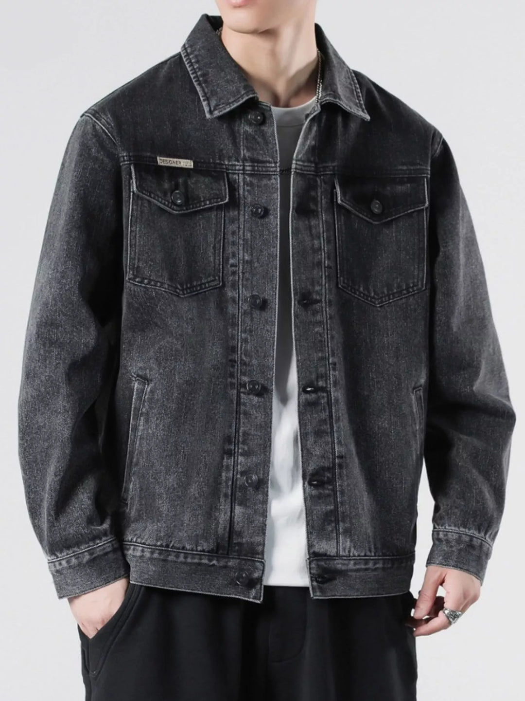 Womens Jean Jacket Curvy Fit Stretch Denim