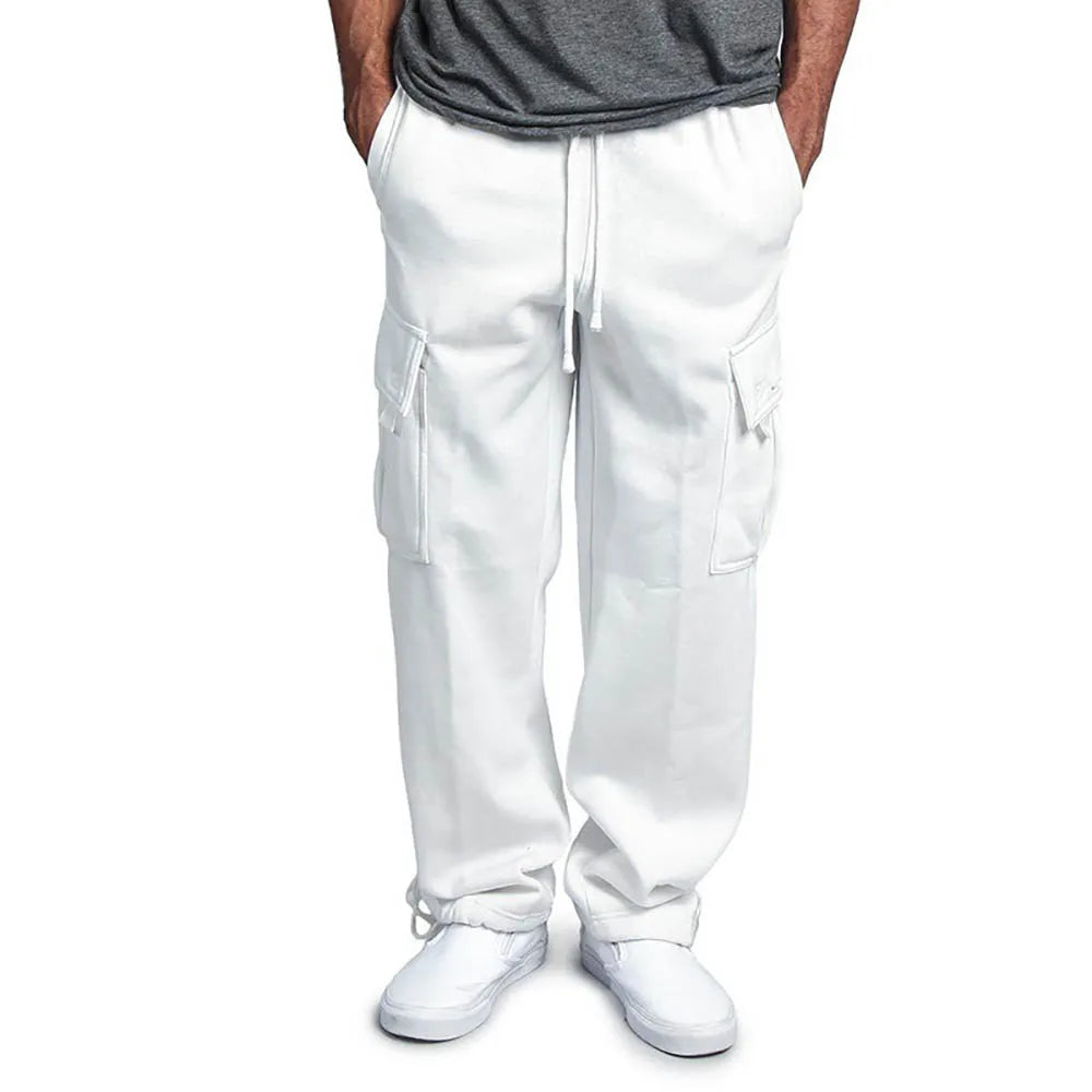 Mens Cargo Jogging Trousers Fleece Comfortable Fit