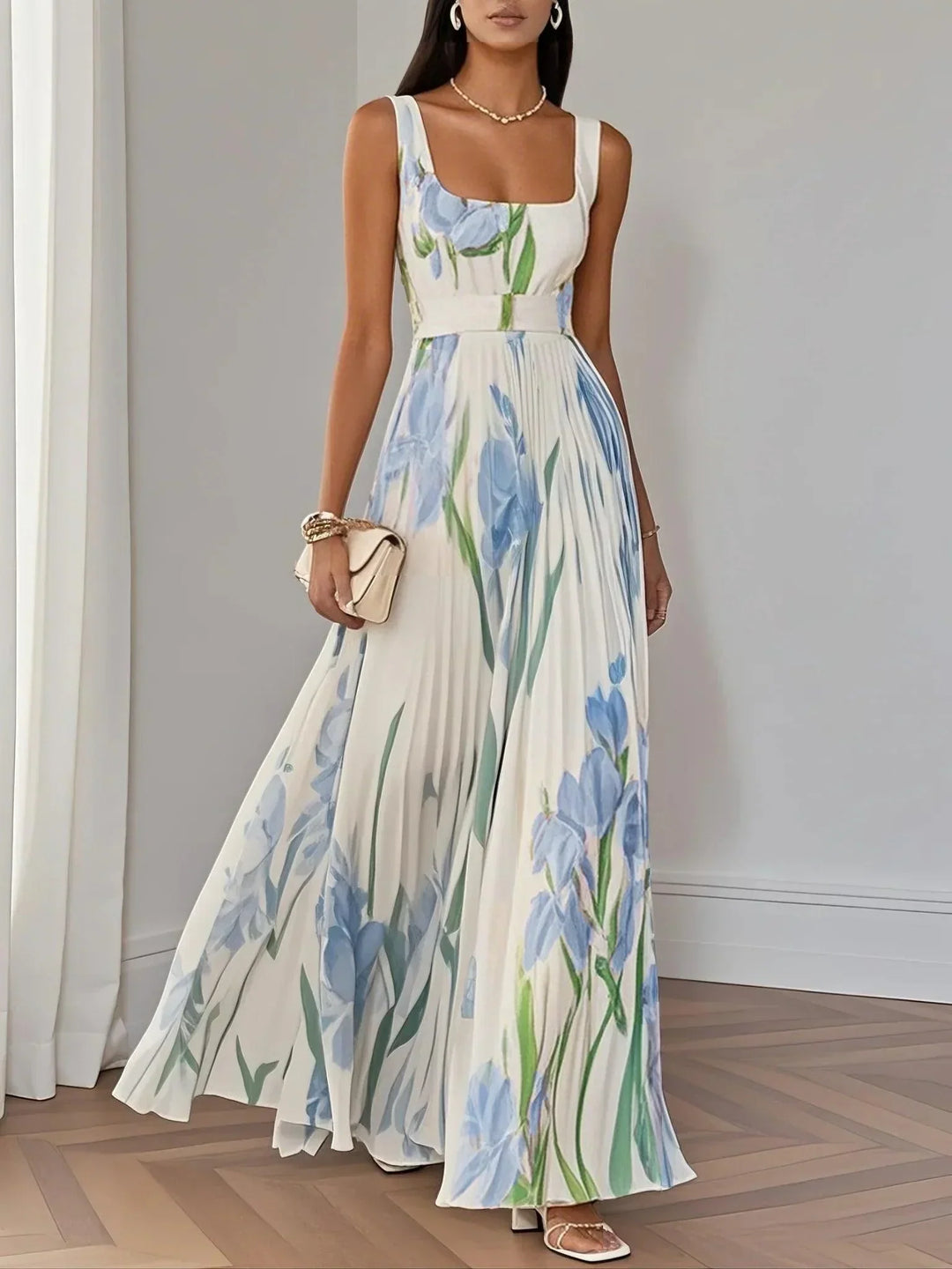 Womens Boho A-Line Dress Floral Flowing