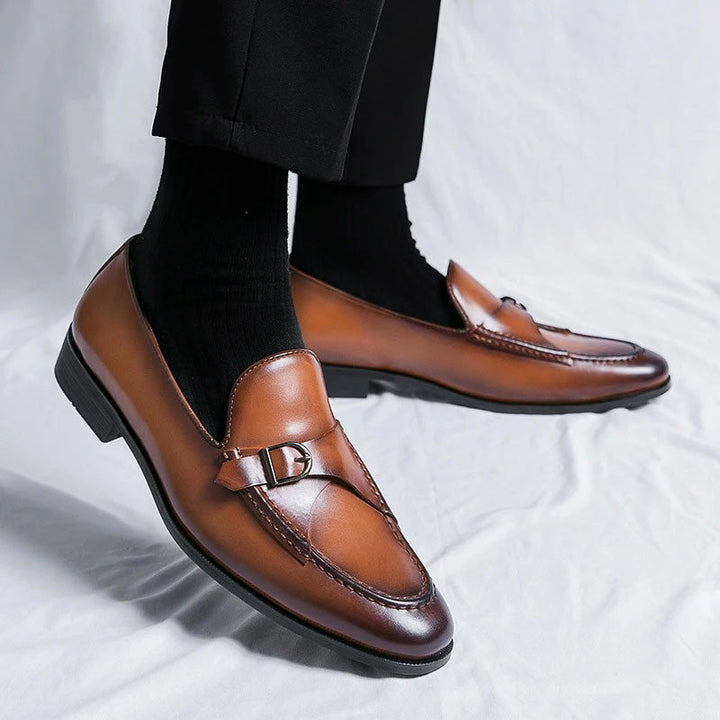 Mens Leather Loafers Classic Slip-On