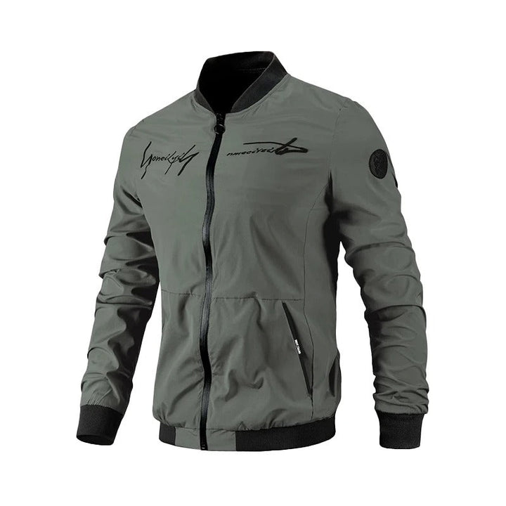 Mens Bomber Jacket Embroidered Transitional Weather - BritishMode
