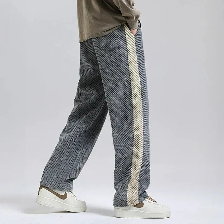 Mens Jogging Pants Embossed Corduroy Relaxed Fit