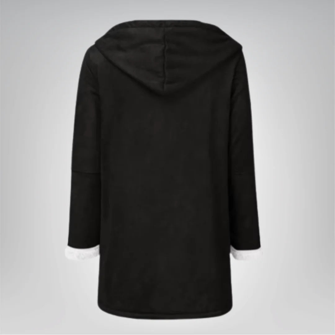 Womens Fleece Jacket with Hood and Pockets