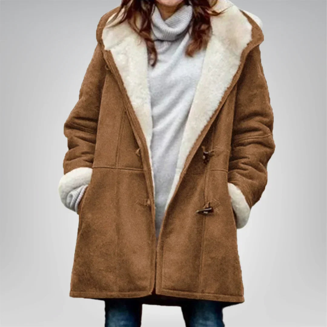 Womens Fleece Jacket with Hood and Pockets