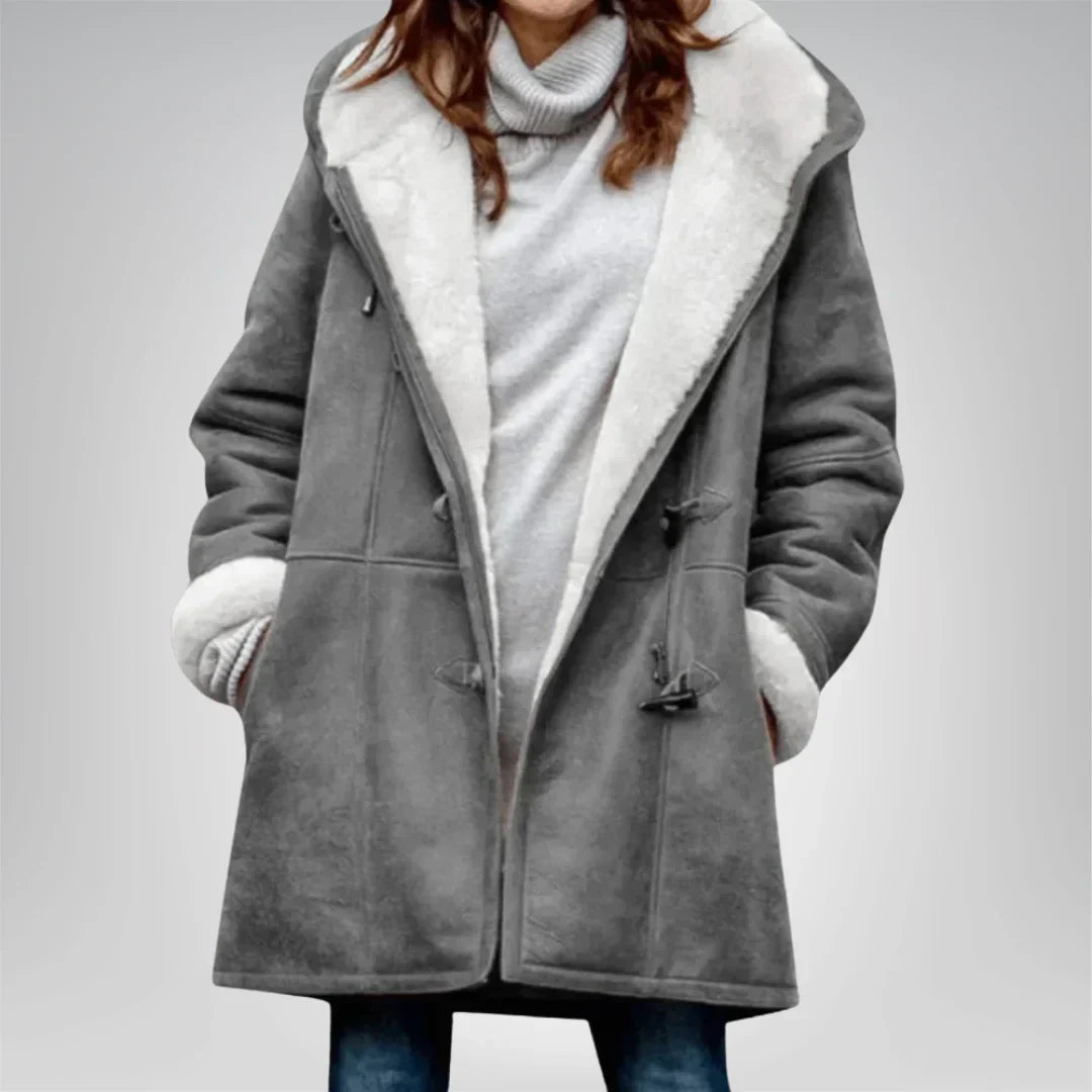 Womens Fleece Jacket with Hood and Pockets