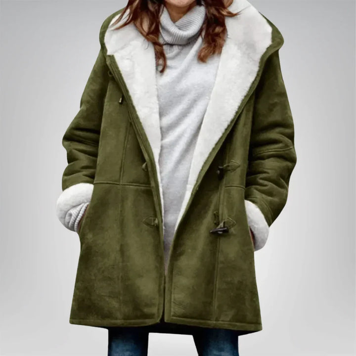 Womens Fleece Jacket with Hood and Pockets - BritishMode