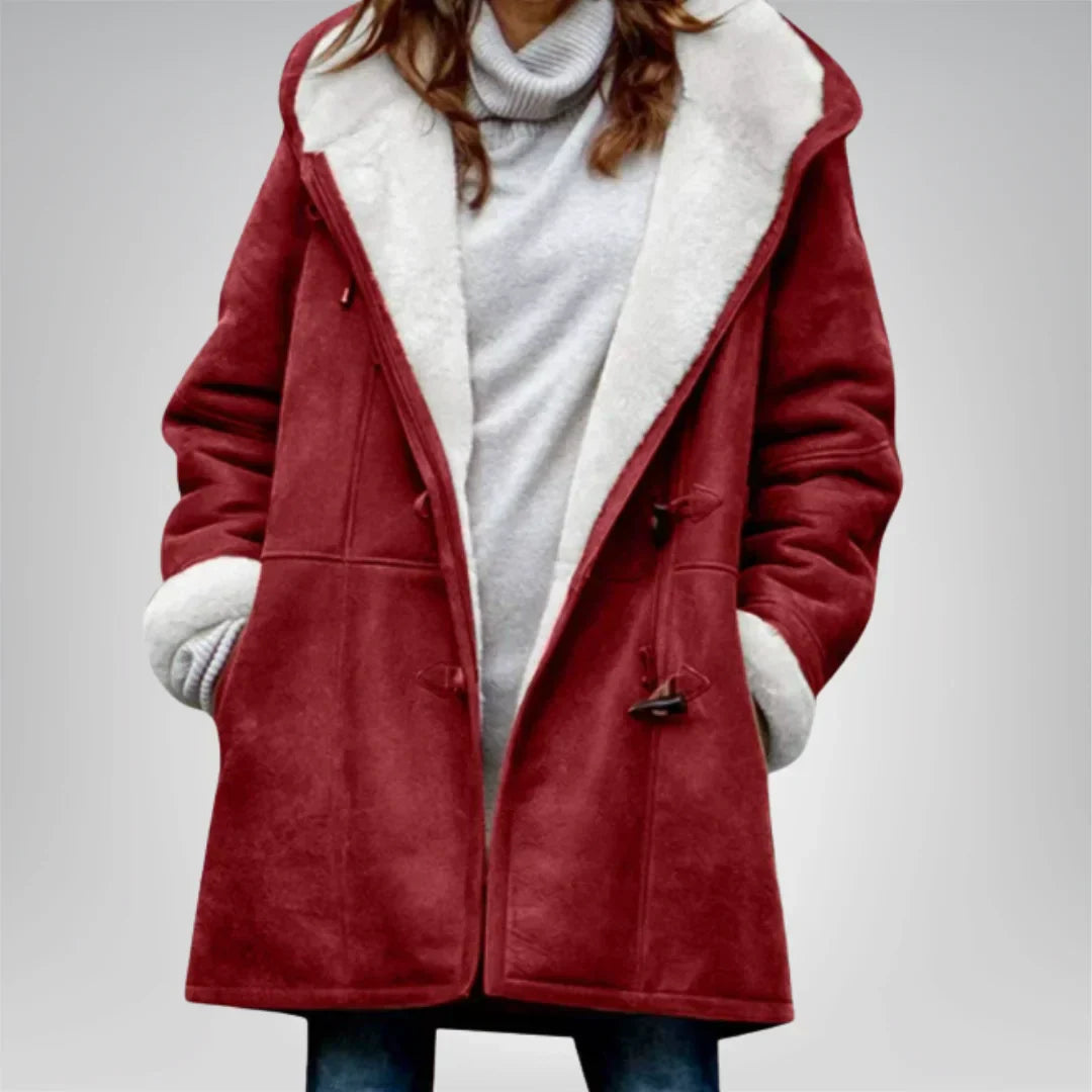 Womens Fleece Jacket with Hood and Pockets