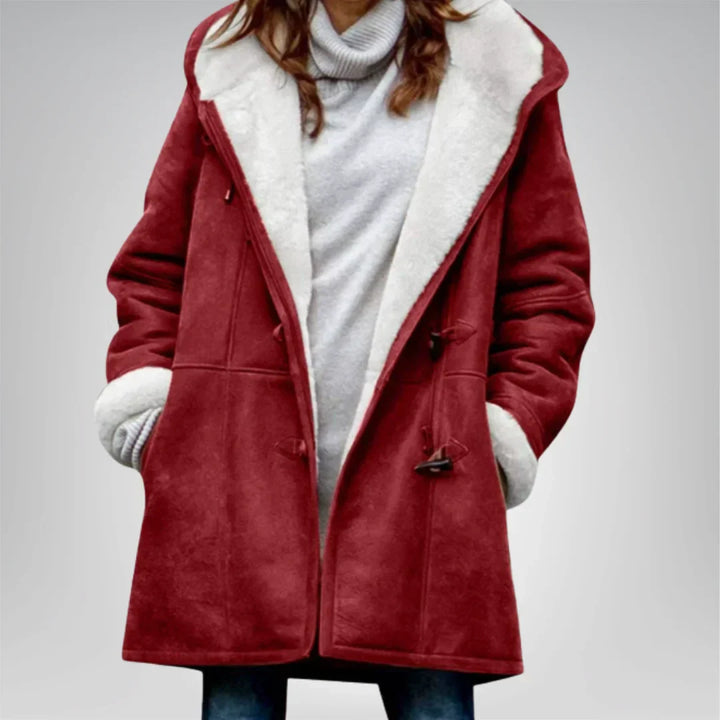 Womens Fleece Jacket with Hood and Pockets