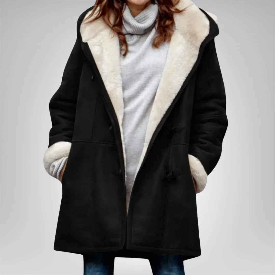 Womens Fleece Jacket with Hood and Pockets