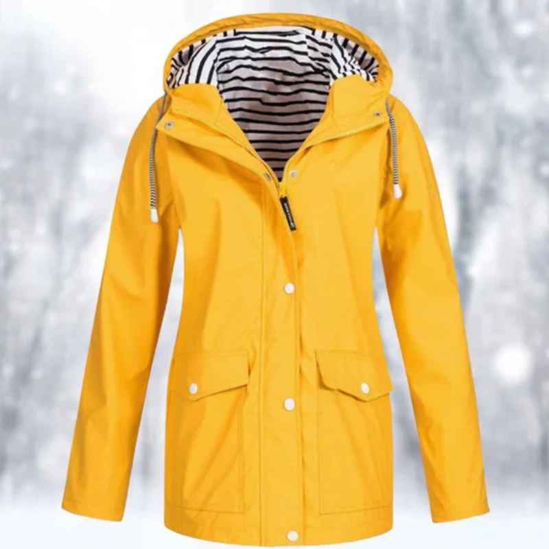 Womens Mid-Length Coat with Hood - BritishMode