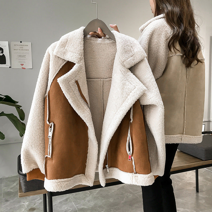 Womens Plus Size Faux Fur Jacket Cozy Fit