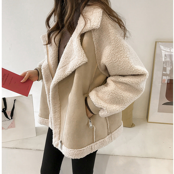 Womens Plus Size Faux Fur Jacket Cozy Fit