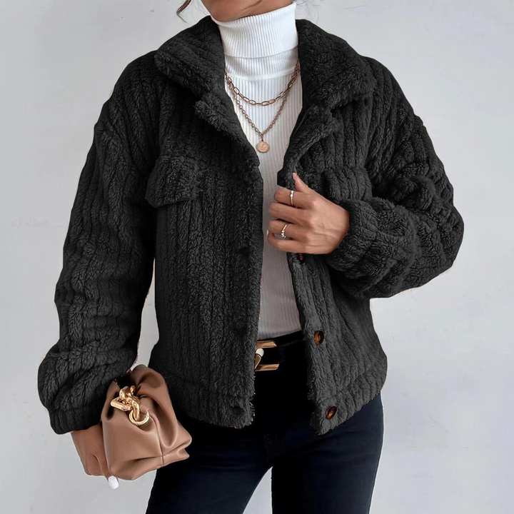 Womens Teddy Jacket Long Sleeve Winter Warm - BritishMode
