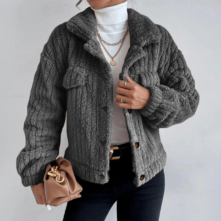 Womens Button-Down Jacket Fleece Lined Regular Fit