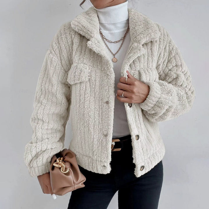 Womens Teddy Jacket Long Sleeve Winter Warm