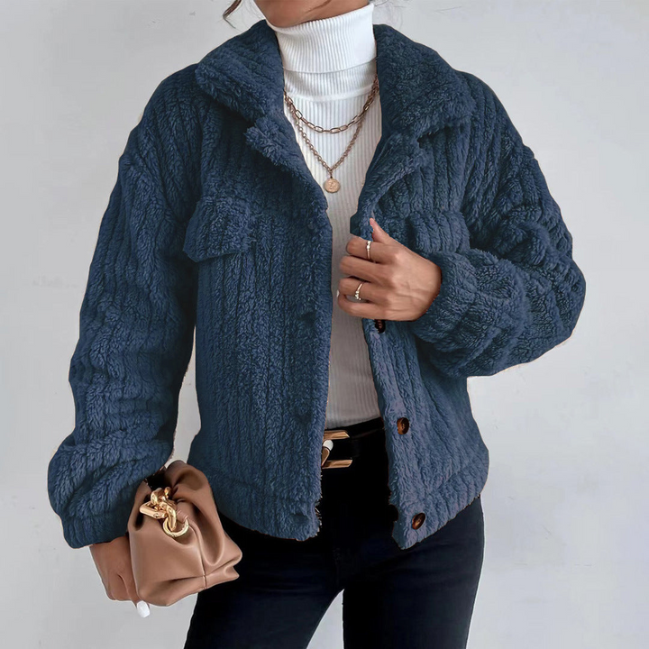 Womens Button-Down Jacket Fleece Lined Regular Fit