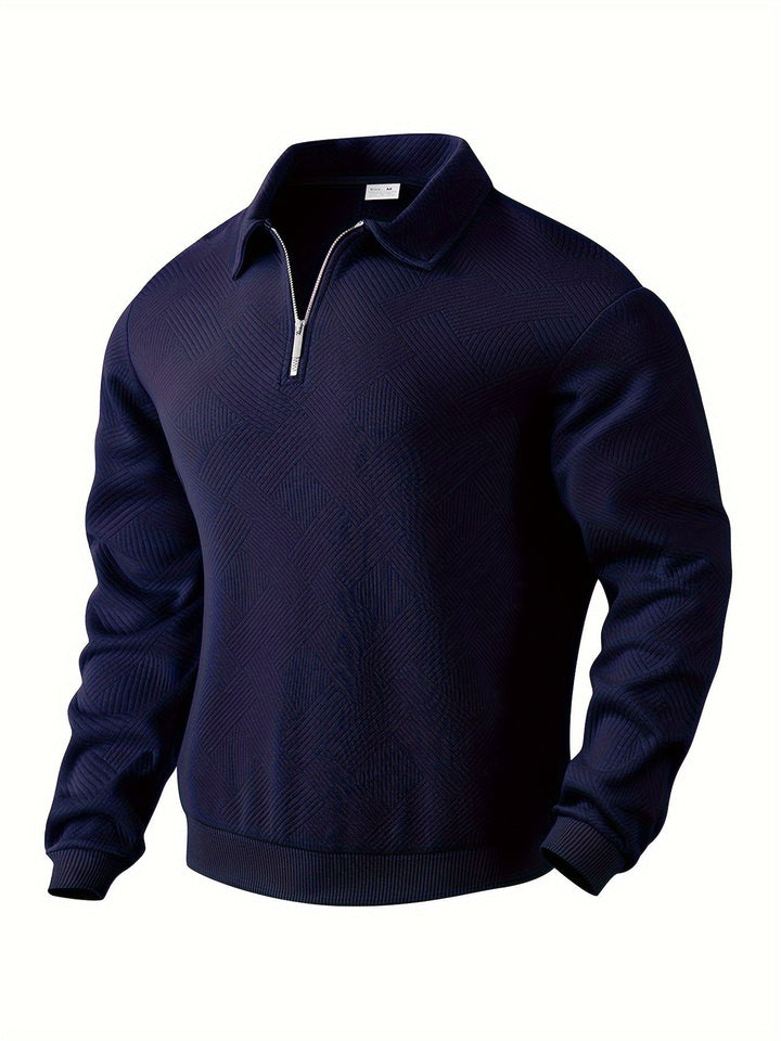 Mens Zip Front Sweater Knit Cotton Blend