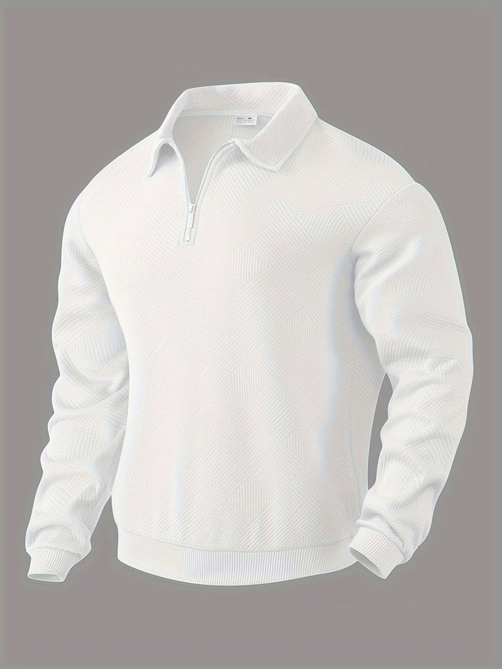 Mens Zip Front Sweater Knit Cotton Blend