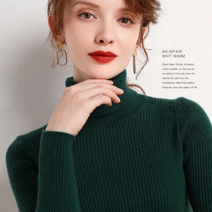 Womens Cashmere Turtleneck Sweater Winter-Ready Fit