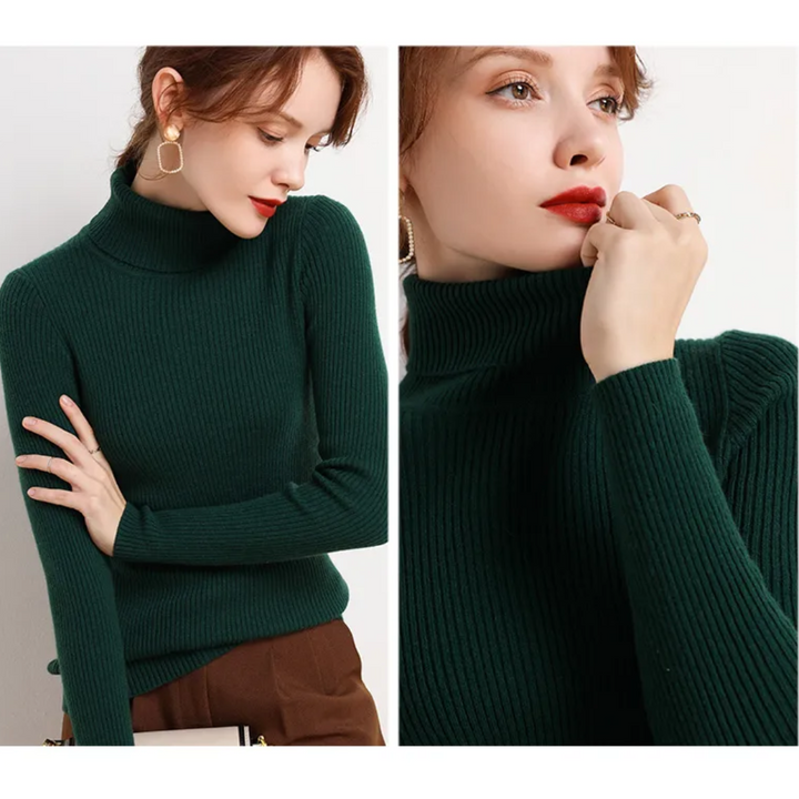 Womens Cashmere Turtleneck Sweater Winter-Ready Fit
