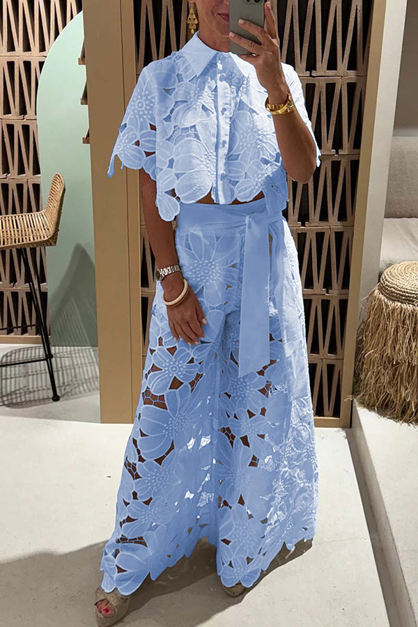 Womens Two-Piece Outfit with Delicate Lace