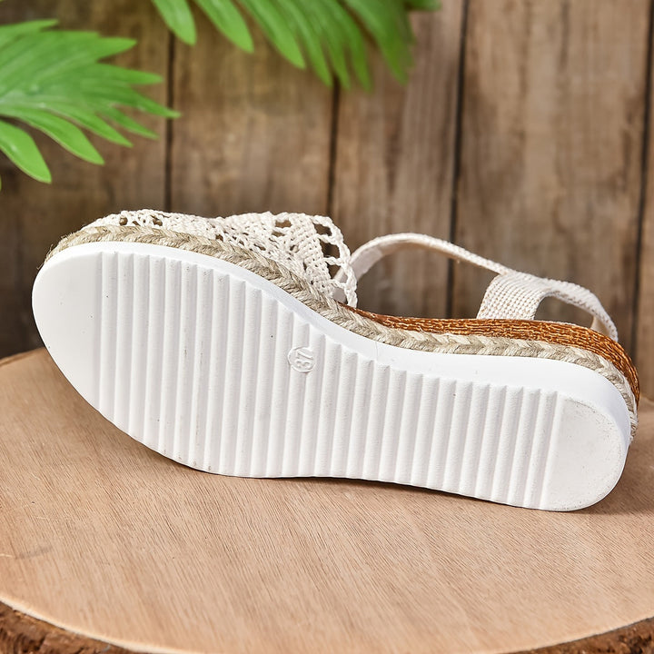 Womens Orthopedic Espadrille Sandals Crochet Adjustable Strap