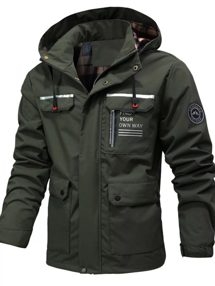 Unisex Waterproof Hooded Parka Jacket Large Size - BritishMode