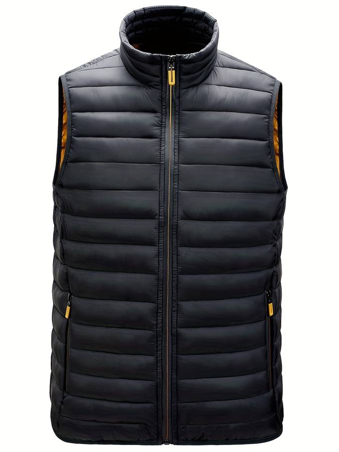Mens High-Collar Gilet Lightweight Sleeveless Vest