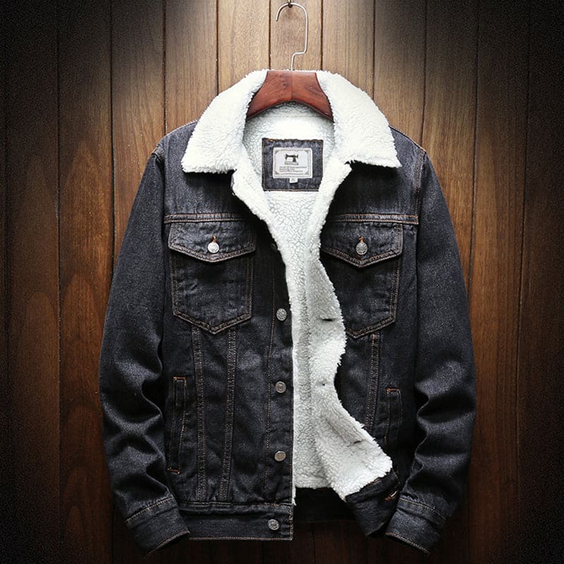 Mens Denim Winter Jacket Insulated Warm Fit - BritishMode