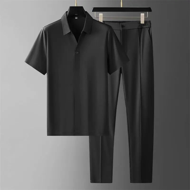 Mens Casual Shirt and Slim Fit Pants Set - BritishMode
