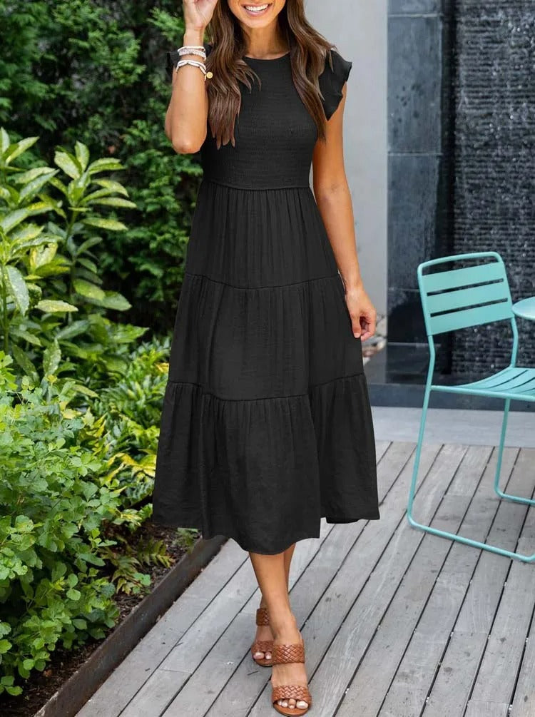Womens Maxi Dress Lightweight Layered Elegant Fit