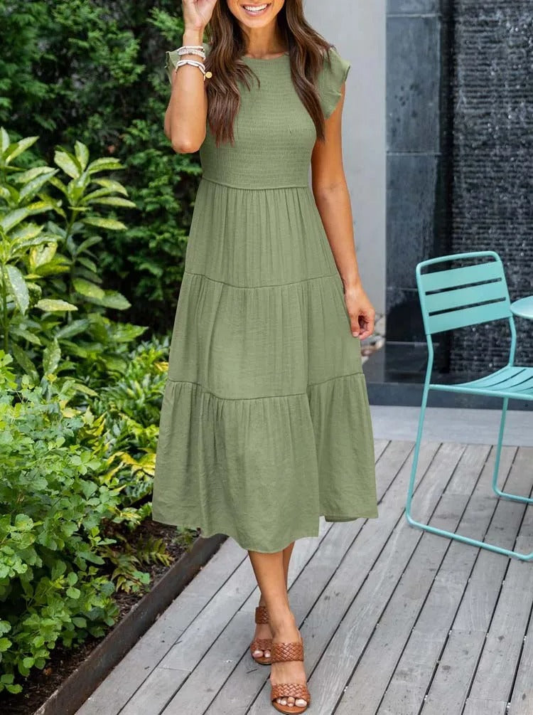 Womens Maxi Dress Lightweight Layered Elegant Fit