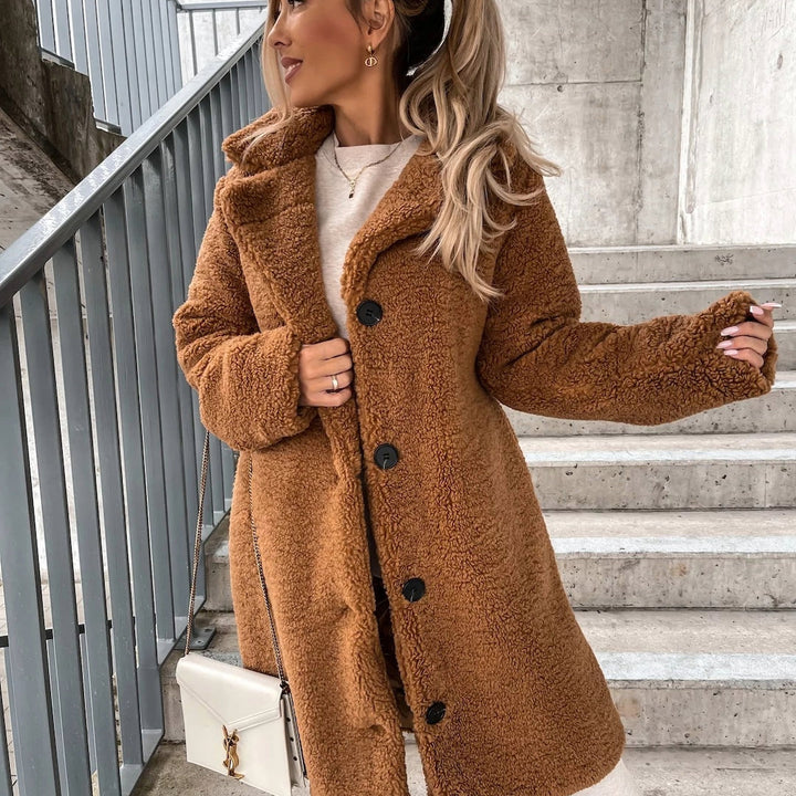 Womens Plus Size Fuzzy Parka Coat Relaxed Fit