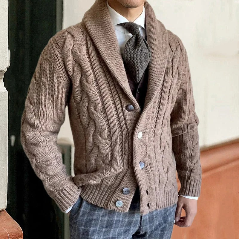 Mens Cable Knit Sweater Classic Crew Neck - BritishMode
